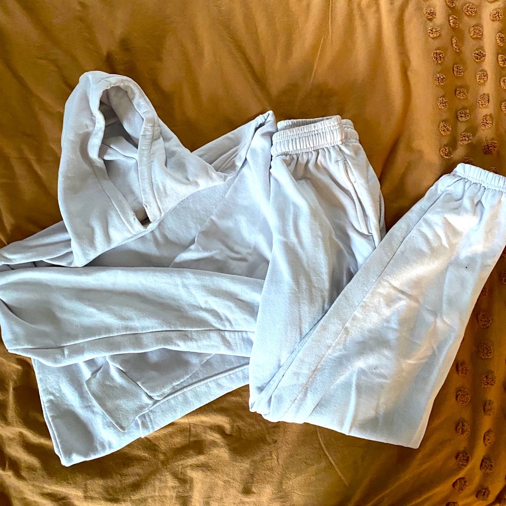 Nasty Gal White Matching Sweat Set